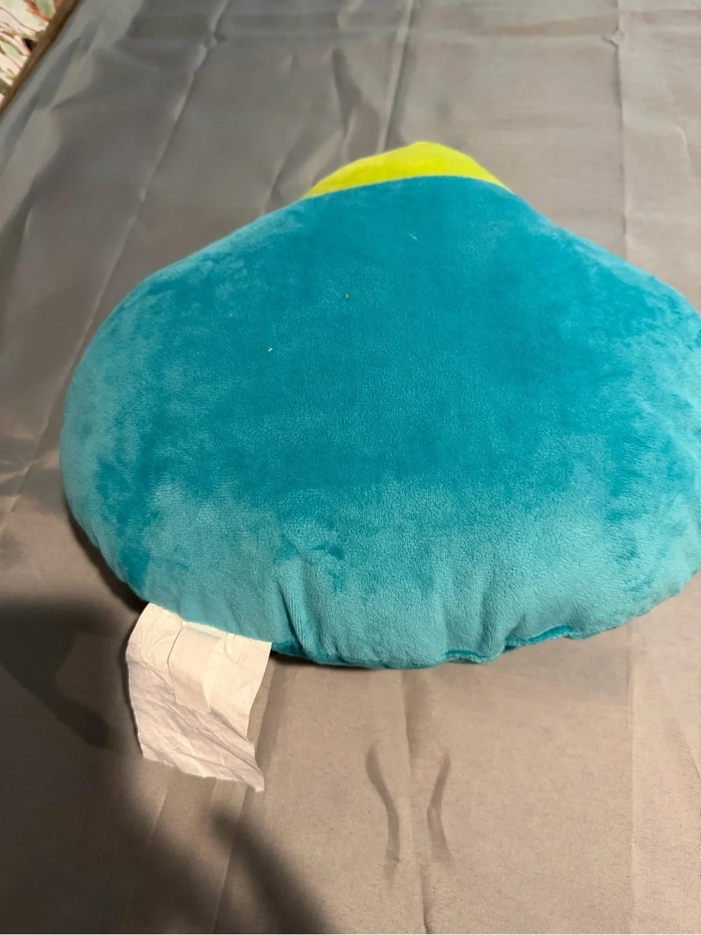 Plush Kids Space alien Pillow - Blue with Red Dots